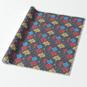 Pop-Art-Pfingstrosen-Blumenverpackungspapier Geschenkpapier (Ungerollt)