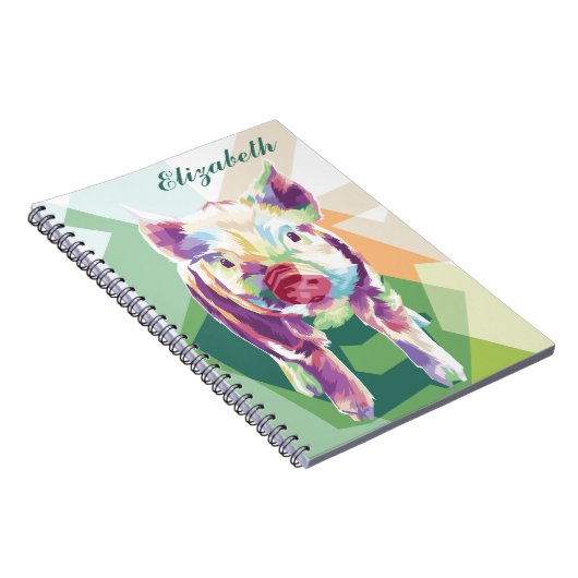 Pop Art Pig Personalisiertes Notebook Notizblock (Rechte Seite)
