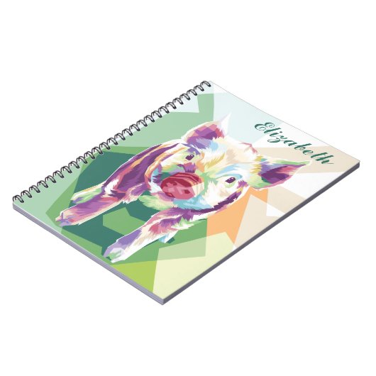 Pop Art Pig Personalisiertes Notebook Notizblock (Linke Seite)