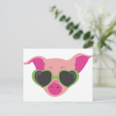 Pop Art Piggy Postkarte (Stehend Vorderseite)