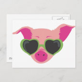 Pop Art Piggy Postkarte (Vorne/Hinten)