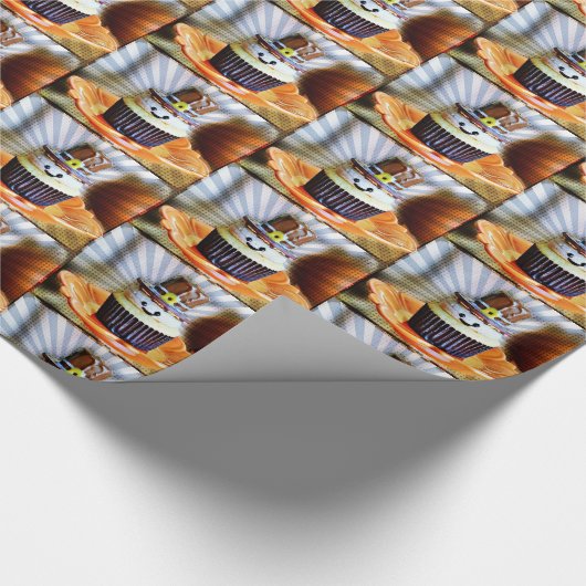 Pop Art Pilgrim Cupcakes Geschenkpapier (Ecke)