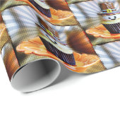 Pop Art Pilgrim Cupcakes Geschenkpapier (Rolleneckpunkt)