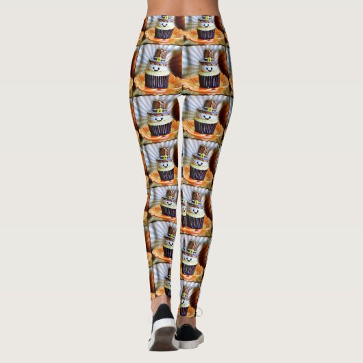 Pop Art Pilgrim Cupcakes Leggings (Rückseite)