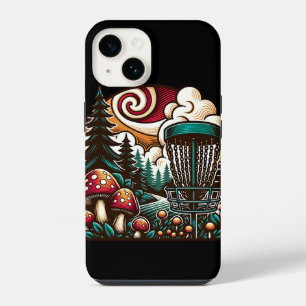 Pop-Art-Pilze und Disc-Golf-Anlage Ai-Kunst iPhone 14 Hülle