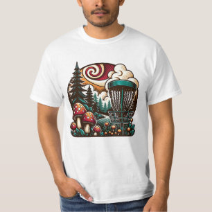 Pop Art Pilze und Disc Golf Course Kunst T-Shirt