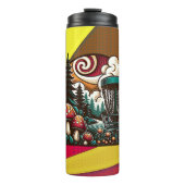Pop Art Pilze und Disc Golf Course Kunst Thermosbecher (Vorderseite)