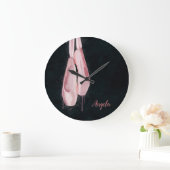 Pop Art Pink Ballet Schuhe Große Wanduhr (Zuhause)