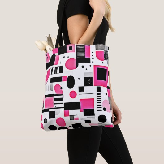 Pop-Art-Pink-Geometrie-Design Tasche (Von Nahem)