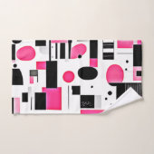 Pop Art Pink Geometry Design Badhandtuch Set (Handtuch)
