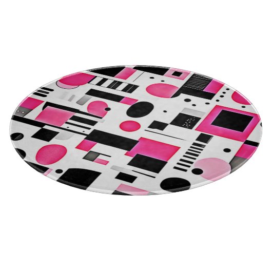 Pop Art Pink Geometry Design Schneidebrett (Ecke)