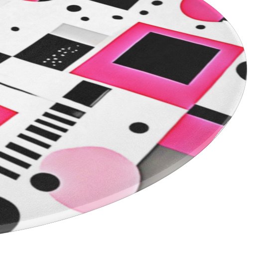 Pop Art Pink Geometry Design Schneidebrett (Ecke)