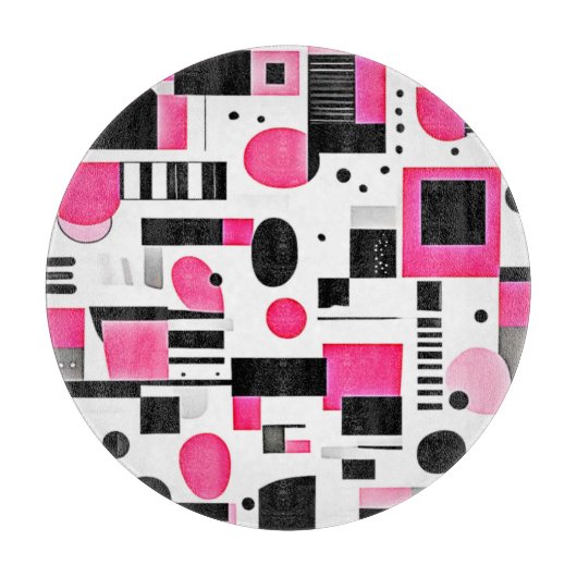 Pop Art Pink Geometry Design Schneidebrett (Vorderseite)