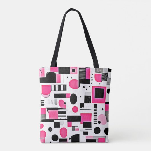 Pop Art Pink Geometry Design Tasche (Rückseite)