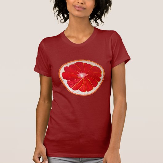 Pop Art pink grapefruit original wassercolor T-Shirt (Vorderseite)