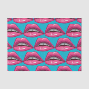 Pop Art Pink Lips Makeup Seidenpapier