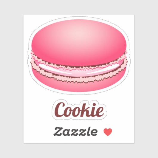 Pop Art Pink Macaron Cookie Aufkleber (Blatt)