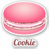 Pop Art Pink Macaron Cookie Aufkleber (Vorderseite)