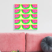Pop Art pinkfarbene Wassermelonen auf Zitronen-Lei Leinwanddruck (Insitu (Wohnzimmer))