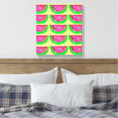 Pop Art pinkfarbene Wassermelonen auf Zitronen-Lei Leinwanddruck (Insitu (Schlafzimmer))