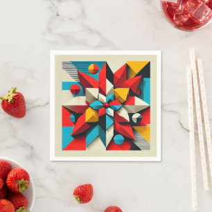 Pop Art Poinsettia Abstrakte geometrische Decoupag Serviette