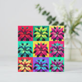 Pop Art Poinsettia Grid Scrapbook Einladung (Stehend Vorderseite)