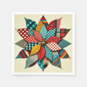 Pop Art Poinsettia Patterns Collage Decoupage Serviette (Vorderseite)