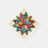 Pop Art Poinsettia Patterns Collage Decoupage Serviette (Ecke)