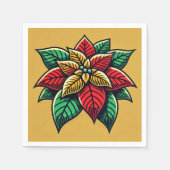 Pop Art Poinsettia Retro Festivals Entdeckungsreis Serviette (Vorderseite)