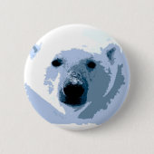 Pop Art Polar Bear Button (Vorderseite)