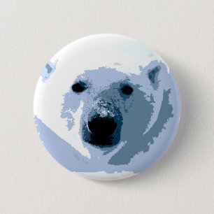 Pop Art Polar Bear Button