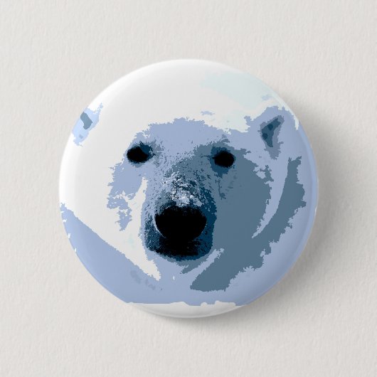 Pop Art Polar Bear Button (Vorderseite)