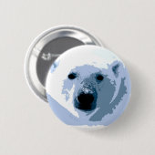 Pop Art Polar Bear Button (Vorne & Hinten)