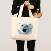 Pop Art Polar Bear Jumbo Stoffbeutel (Vorderseite (Produkt))
