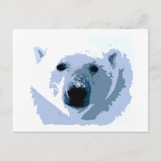 Pop Art Polar Bear Postkarte (Vorderseite)