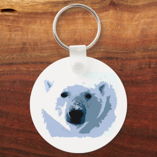 Pop Art Polar Bear Schlüsselanhänger (Vorderseite)