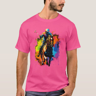 Pop-Art-Polo-Spieler-Junge Farbige Polo (Reitsport