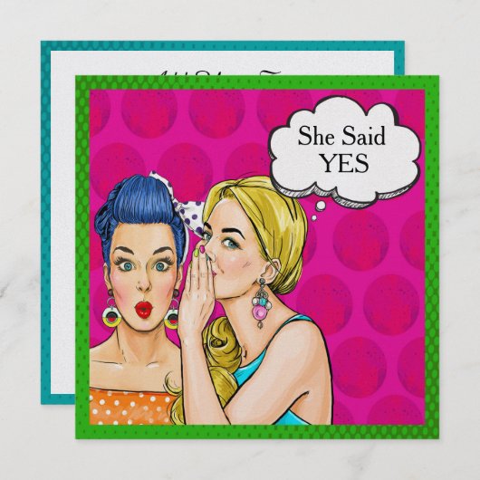 Pop Art Polterabend / Einladung zum Geburtstag (Vorne/Hinten)