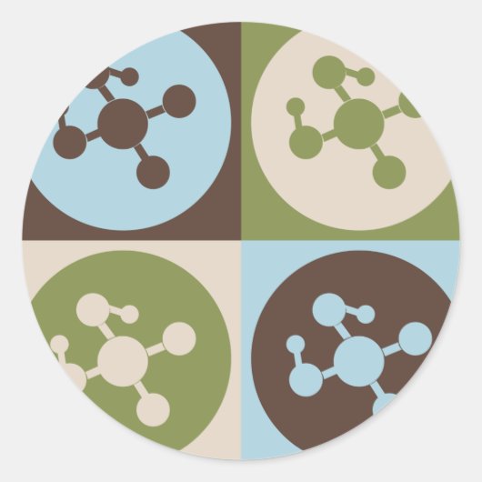 Pop Art Polymer Chemie Runder Aufkleber (Vorderseite)