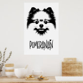 Pop Art Pomeranian Black & White Chic Aesthetic Poster (Küche)