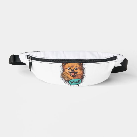 Pop Art Pomeranian � Retro Comic Hund Bauchtasche (Vorderseite)
