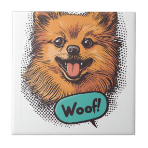 Pop Art Pomeranian – Retro Comic Hund Fliese