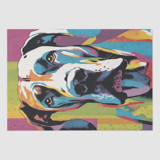 Pop Art Pooch: Großartiger Dane-Glamour Seidenpapier (Vorderseite)