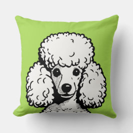 Pop Art Poodle Atomic Green & White Chic Ästhetik Kissen