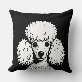 Pop Art Poodle Black & White Chic Ästhetik Kissen
