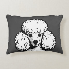 Pop Art Poodle Grau & White Chic ästhetische Theme Dekokissen