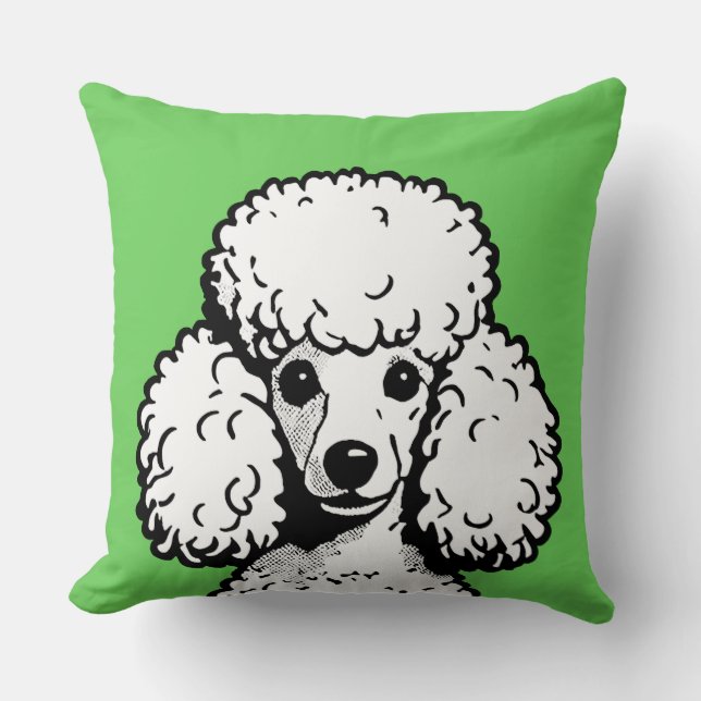 Pop Art Poodle Limon & White Chic Ästhetik Kissen (Vorderseite)