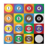 Pop Art Pool Balls Fliese (Vorderseite)
