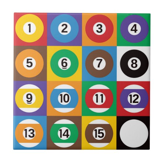 Pop Art Pool Balls Fliese (Vorderseite)