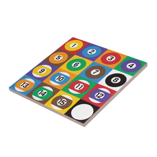 Pop Art Pool Balls Fliese (Seite)